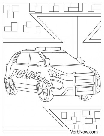 Free POLICE CAR Coloring Pages & Book for Download (Printable PDF) - VerbNow