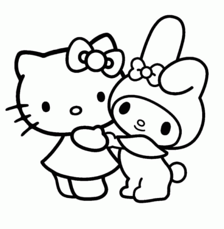 Hello Kitty with My Melody Coloring Pages - My Melody Coloring Pages - Coloring  Pages For Kids And Adults