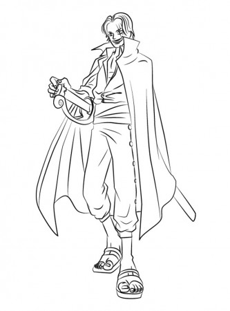 Shanks 2 Coloring Page - Anime Coloring Pages