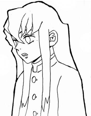 muichiro tokito demon slayer Coloring Page - Anime Coloring Pages