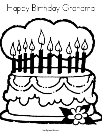Happy Birthday Cake Coloring Page - Get Coloring Pages