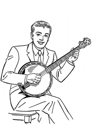 Coloring Page Banjo - free printable coloring pages - Img 13253