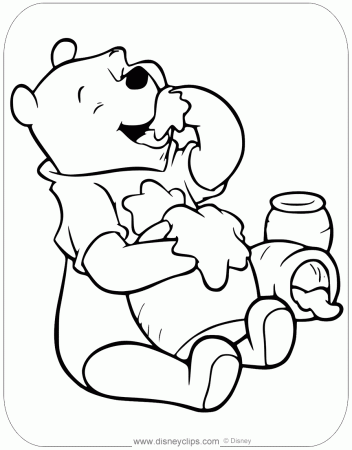 Winnie the Pooh Honey Coloring Pages | Disneyclips.com