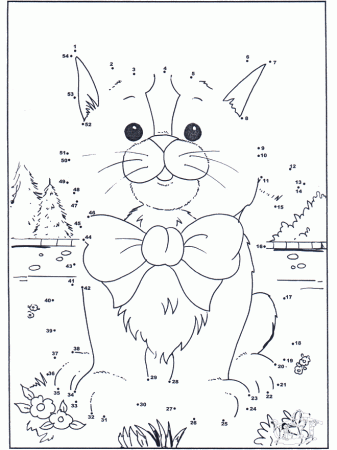 dot to dot cat for kids - Clip Art Library