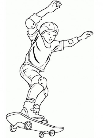 Cool Boy on Skateboard Coloring Page - Free Printable Coloring Pages for  Kids