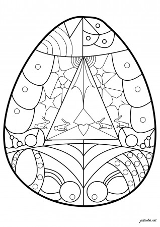 Geometric Easter Egg - Easter Adult Coloring Pages
