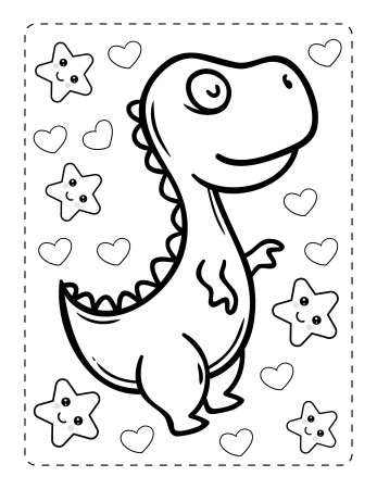 50 Printable Dinosaur Coloring Pages - Etsy
