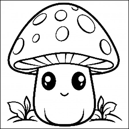 Cute Mushrooms Coloring Book: Cute ...