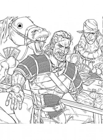 Kids-n-fun.com | Coloring page The Witcher Geralt The Witcher