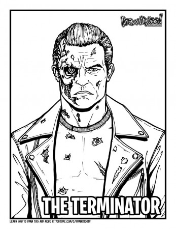 How to Draw THE TERMINATOR (Terminator 2: Judgment Day) Drawing Tutorial -  Draw it, Too!