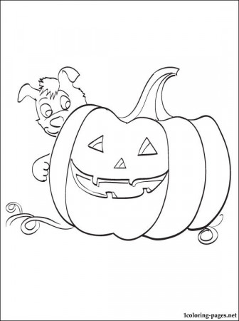 Halloween Pumpkin Puppy Coloring Pages ...