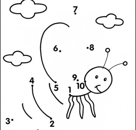 Connect the dots: Numbers 1 – 10, Part 2, printable for kids & adults, free