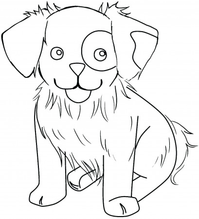 A cute dog Coloring Pages - Cute Animal Coloring Pages - Coloring Pages For  Kids And Adults
