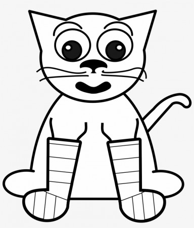 Cat Black And White Coloring Page - Socks Clip Art Transparent PNG -  1979x2224 - Free Download on NicePNG