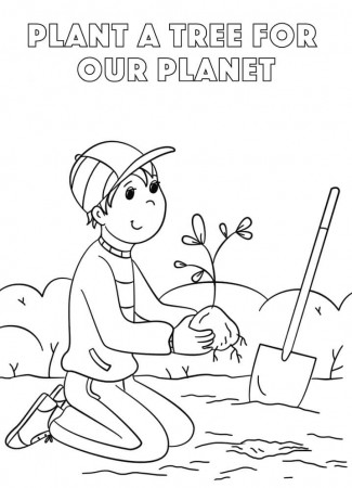 Plant a Tree Coloring Page - Free Printable Coloring Pages for Kids