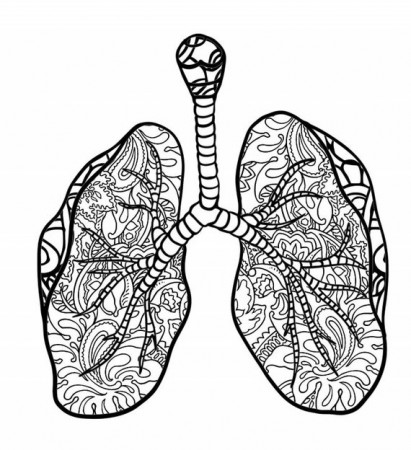 Zentangle Lung PDF Coloring Page | Etsy