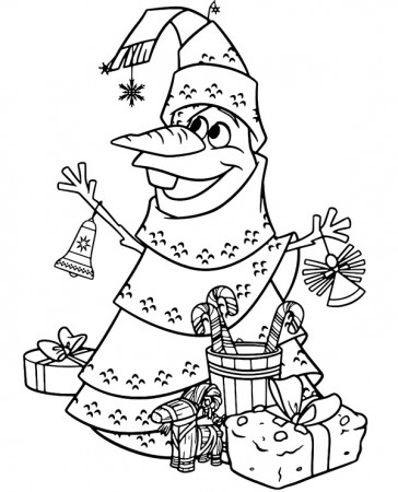 Olaf Frozen coloring page for Christmas - Topcoloringpages.net