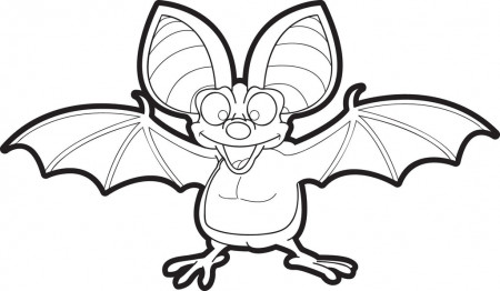 Printable Cartoon Bat Coloring Page for Kids #2 – SupplyMe
