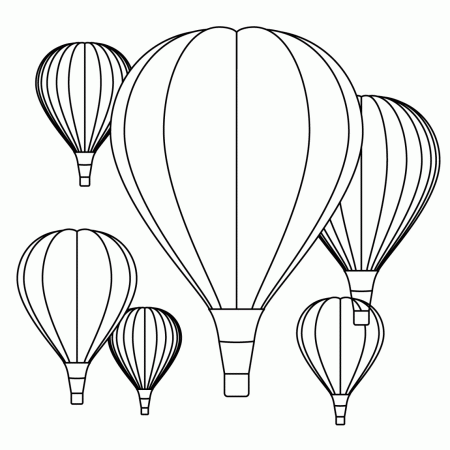 Hot Air Balloon Color Sheet Clipart - Free to use Clip Art Resource