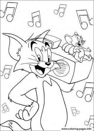 Tom With A Radio 2e12 Coloring Pages Printable