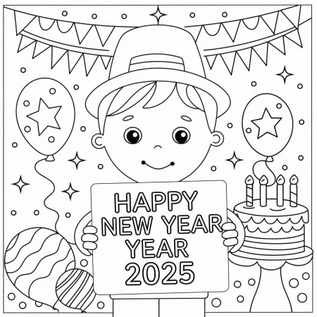 Year 2025 For Children coloring page ...