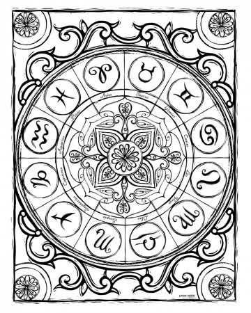 Sacred Heavens Zodiac Coloring book — Lydia Hess Illustration & Design