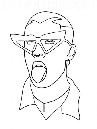 Bad Bunny with Glasses Coloring Page - Free Printable Coloring Pages for  Kids