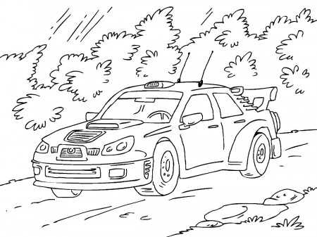 Rally Car Coloring Page - Free Printable Coloring Pages for Kids