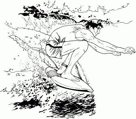 Surfing Coloring Pages