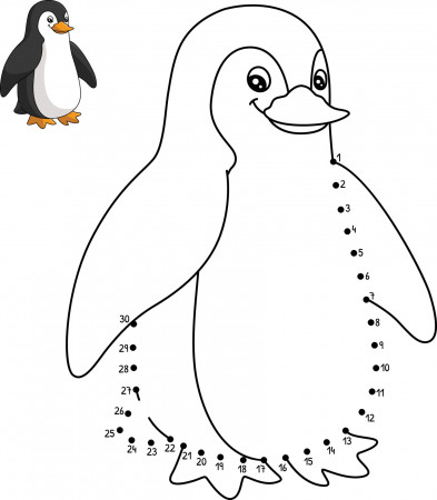 Dot to Dot Penguin Isolated Coloring Page for Kids 12626225 Vector Art at  Vecteezy