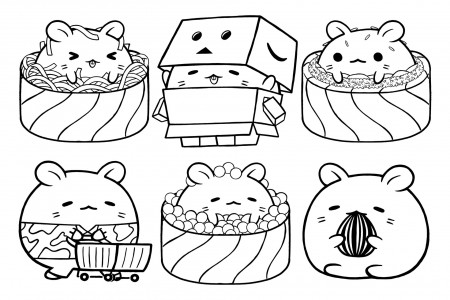 Set vector outline illustration of cute hamster character for coloring book  13726147 Vector Art at Vecteezy