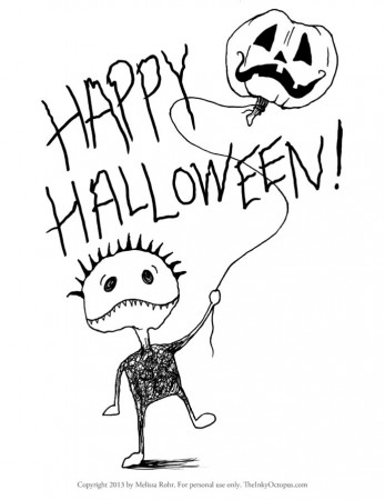 Printable Halloween Coloring The Inky Octopus Printable Halloween Coloring  Pages Coloring page cat coloring pics farm games for kids fireman sam  colouring anger activities for kids easy summer crafts for kids Be