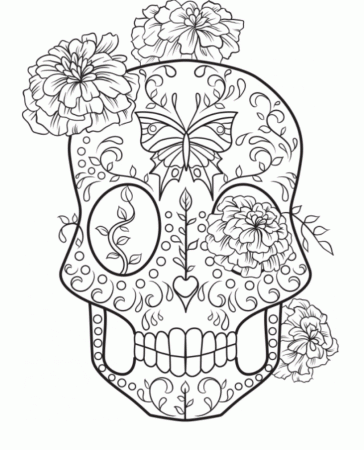 Print Download Sugar Skull Coloring Pages To Have Scary But Girlture Ideas  Day Of The – Approachingtheelephant