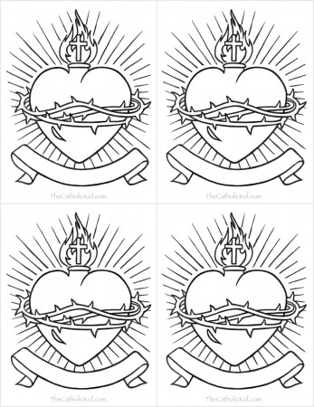 Catholic Valentines Day Cards Sacred Heart Jesus Color - The Catholic Kid -  Catholic Coloring Pages and Games for Children