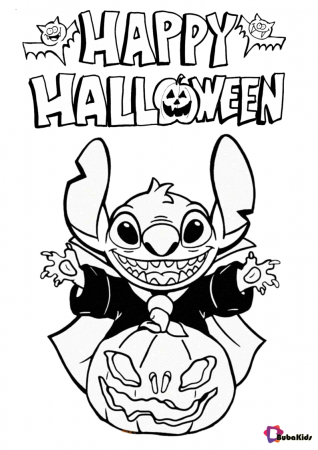 Disney Stitch happy halloween coloring ...