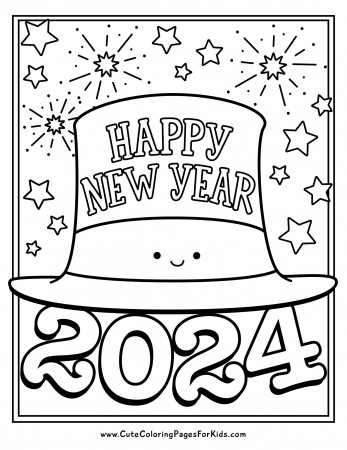 New Year's Coloring Pages: Free Printables for 2024 - Cute Coloring Pages  For Kids