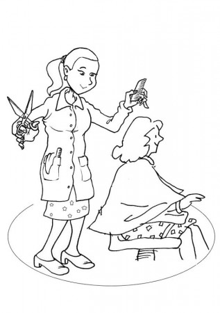 hair salon coloring pages