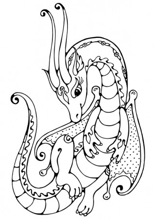 Coloring Pages | Free Printable Dragon Coloring Sheet for Kids