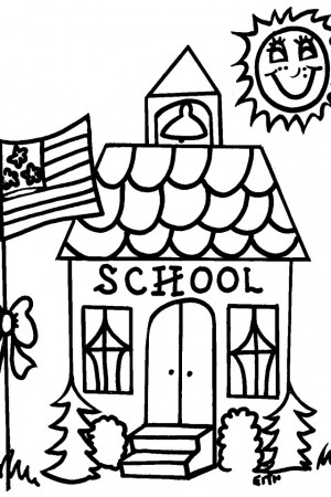 school house to color - Clip Art Library