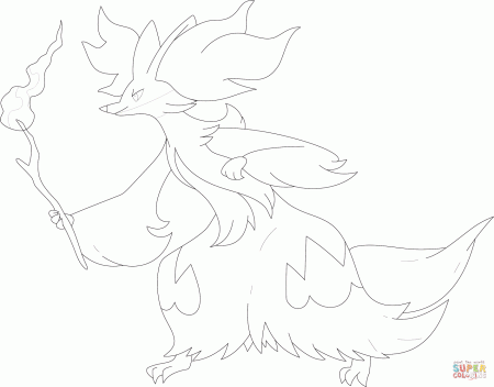Delphox coloring page | Free Printable Coloring Pages