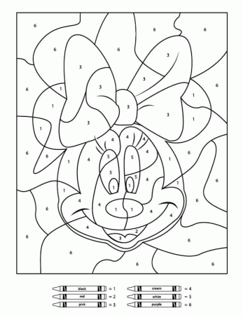 Minnie Color By Number Coloring Pages - Color by Number Coloring Pages - Coloring  Pages For Kids And Adults