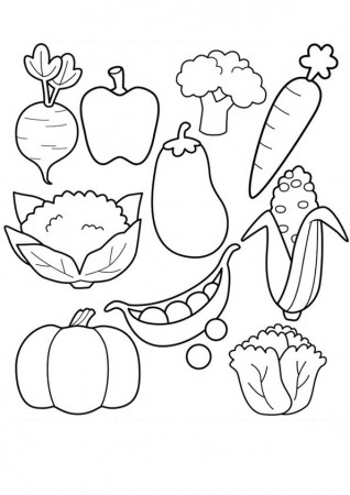 Coloring Pages | Farm Vegetable Coloring Page