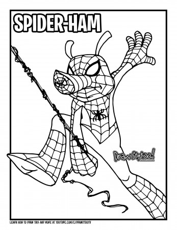 How to Draw SPIDER-HAM (Marvel Comics) Drawing Tutorial - Draw it, Too! in  2023 | Coloring pages, Coloring pages inspirational, Marvel comics drawing