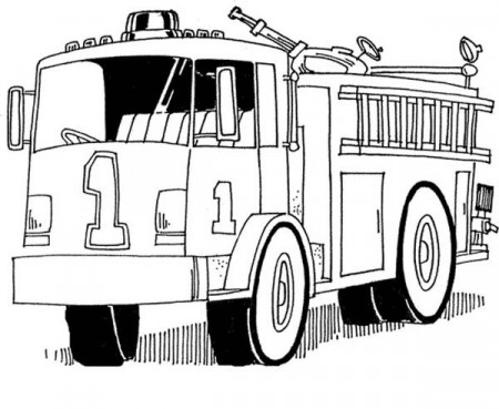 Drawing Firetruck #135849 (Transportation) – Printable coloring pages