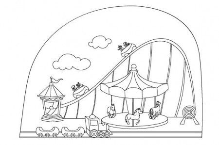 Amusement Park Coloring Page SVG Cut file by Creative Fabrica Crafts ·  Creative Fabrica
