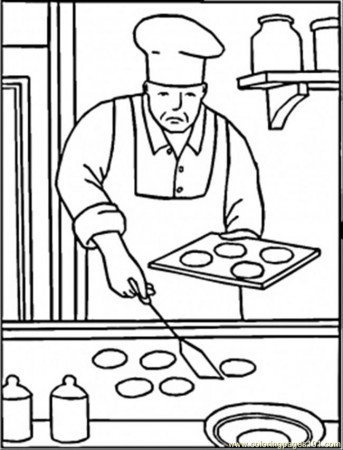 Baking Cookies Coloring Page - Free Profession Coloring ...