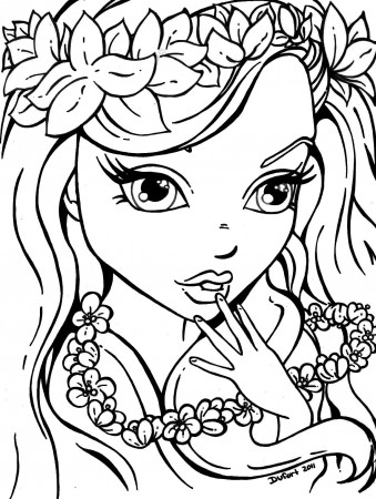 Free Pretty Girl Coloring Page, Download Free Clip Art, Free ...