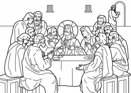 Download The Last Supper Coloring Page | Ziho Coloring
