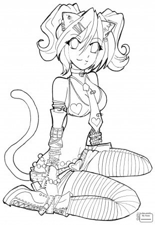 Anime Devil Girl Coloring Pages