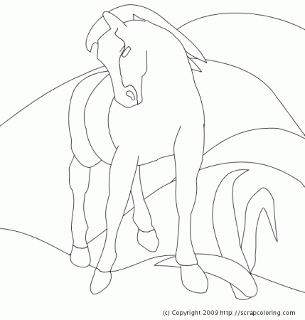 Blue Horse - Franz Marc coloring page